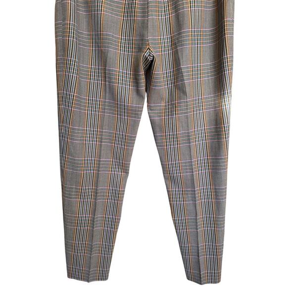Veronica Beard Clerence Pant Tweed Waist Tie Paperbag Plaid Brown Trouser Size 8 - Picture 11 of 15